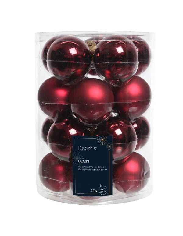 Pallina Albero Di Natale In Vetro Rossa 6cm Prodotto Assortito