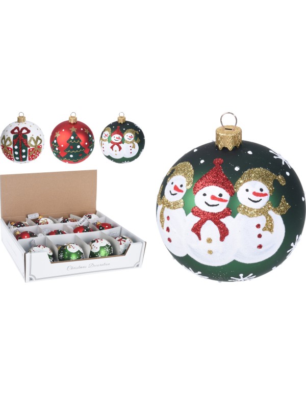 Pallina Albero Di Natale In Vetro 6cm Decorazioni Assortite