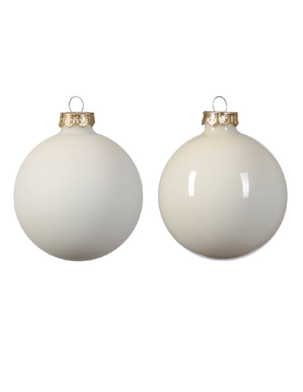 Pallina Albero Di Natale In Vetro Bianco 10cm Prodotto Assortito