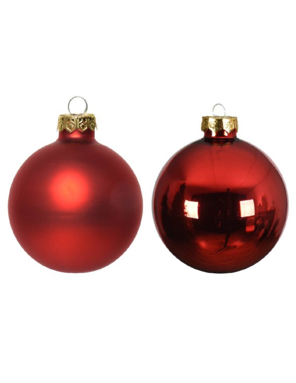 Pallina Albero Di Natale In Vetro Rosso Natale 10cm Prodotto Assortito