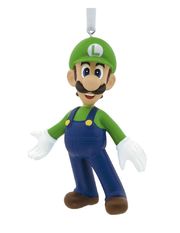Addobbo Albero Di Natale In Resina Super Mario Bros Luigi 10cm