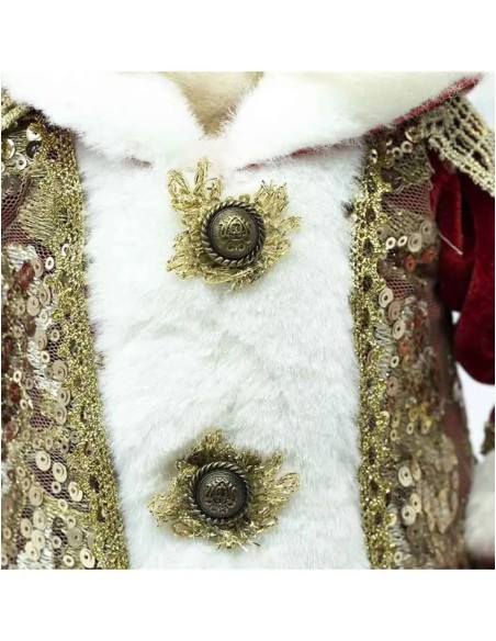 Addobbo Di Natale Babbo Natale Con Abito Elegante Rosso E Oro 54cm