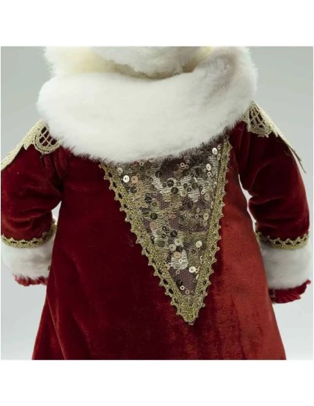 Addobbo Di Natale Babbo Natale Con Abito Elegante Rosso E Oro 54cm