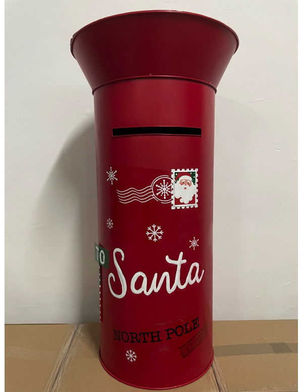 Cassetta Postale delle Lettere Di Babbo Natale In Metallo 80 cm