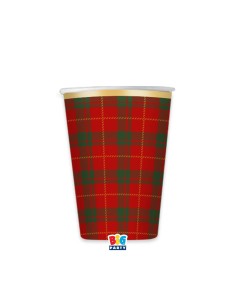6 Gold Tartan Glasses