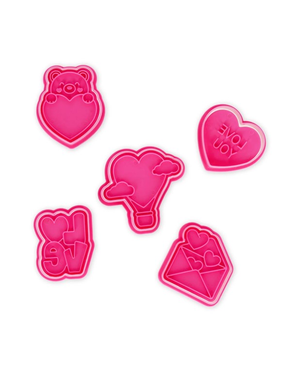 Set 5 Cookie Cutters Love Cookie Time Legami