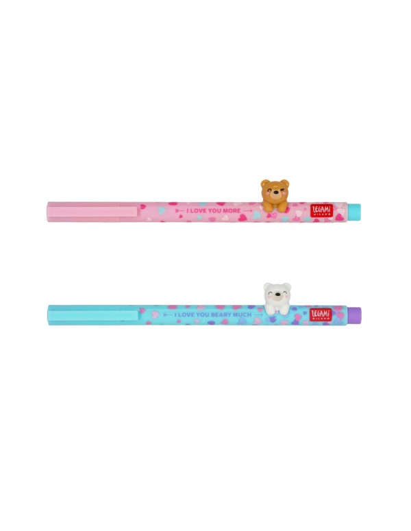 Set 2 Penne Gel Lovely Friends Beary In Love Legami