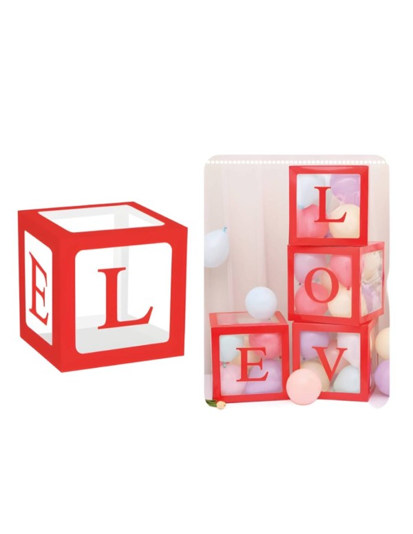 Scatola Box Regalo San Valentino LOVE 30cm 4pz