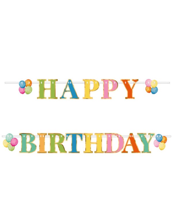Festone Decorativo Buon Compleanno Multicolore 130cm