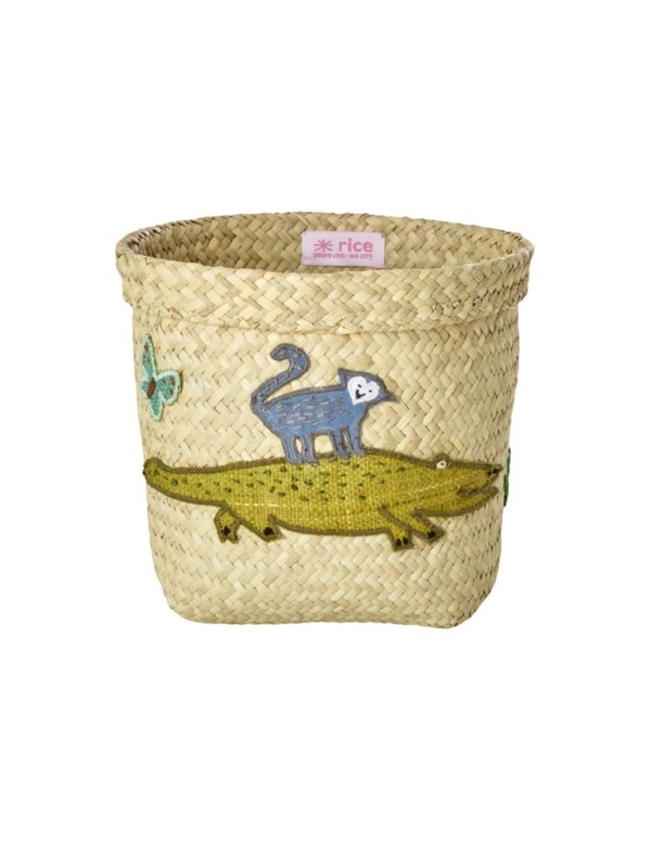Rice Cesta Quadrata Rafia Coccodrillo 20cm