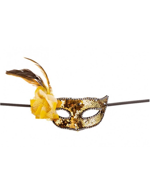 Maschera Di Carnevale Con Paillettes E Fiore