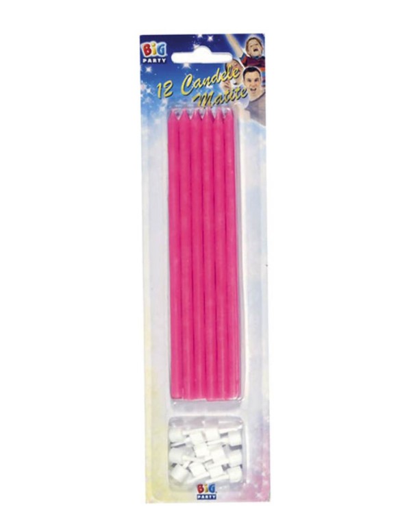 Candeline Di Compleanno In Cera Matita 15cm 12pz