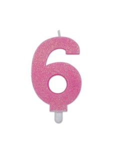 Pink Glittered Candles Number 2