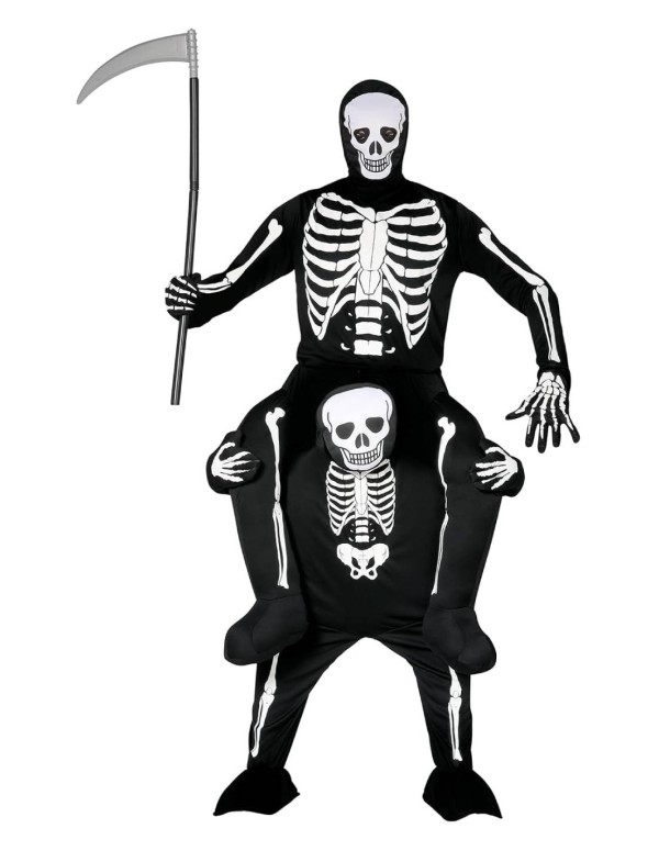 Costume Di Halloween Adulto Vestito Scheletro Cavalcabile
