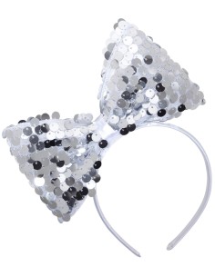 Bow Tie In Silver Sequins