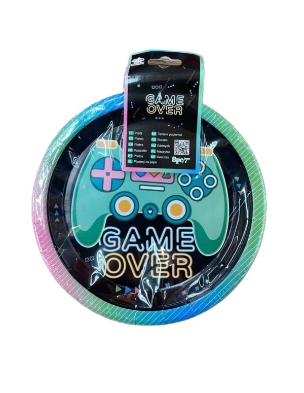 Piatti Di Carta Game Over 6/8pz