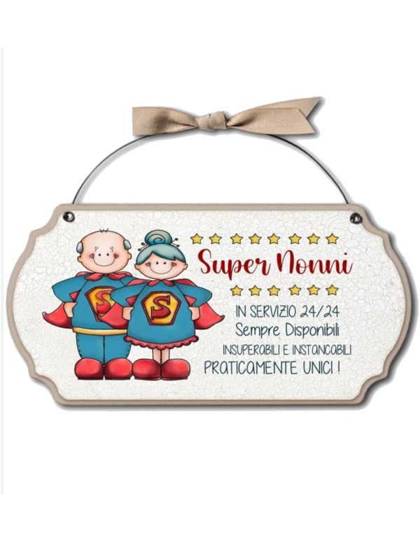 Targa Legno Festa Dei Nonni Con Dedica Super Nonni