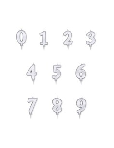 Silver Metal Candles Number