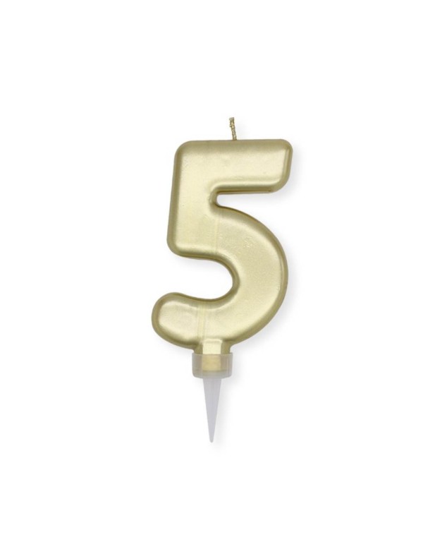 Candelina Di Compleanno In Cera Plump Oro Metal 10cm