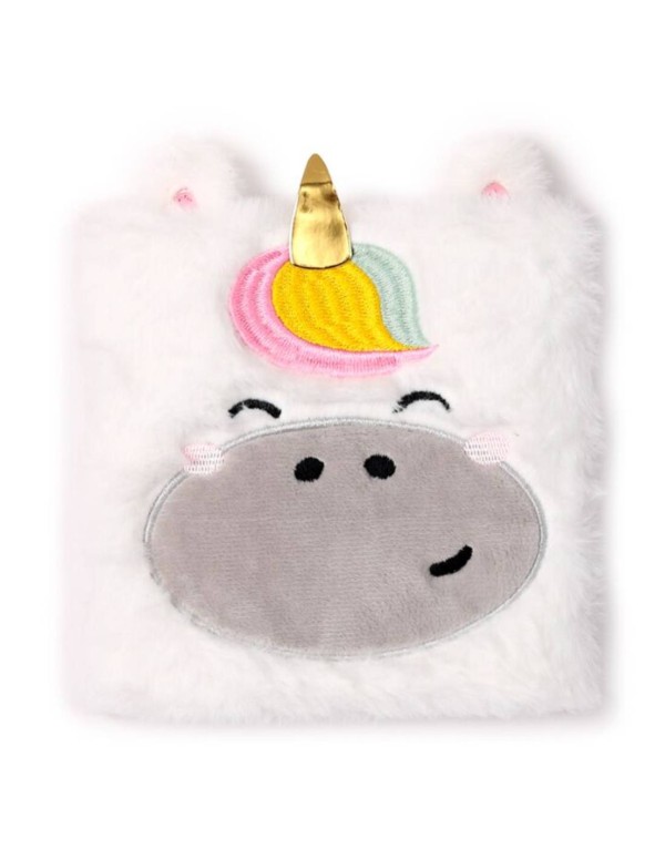 Quaderno A Righe Con Copertina In Peluche Animali Dolci Unicorno A5