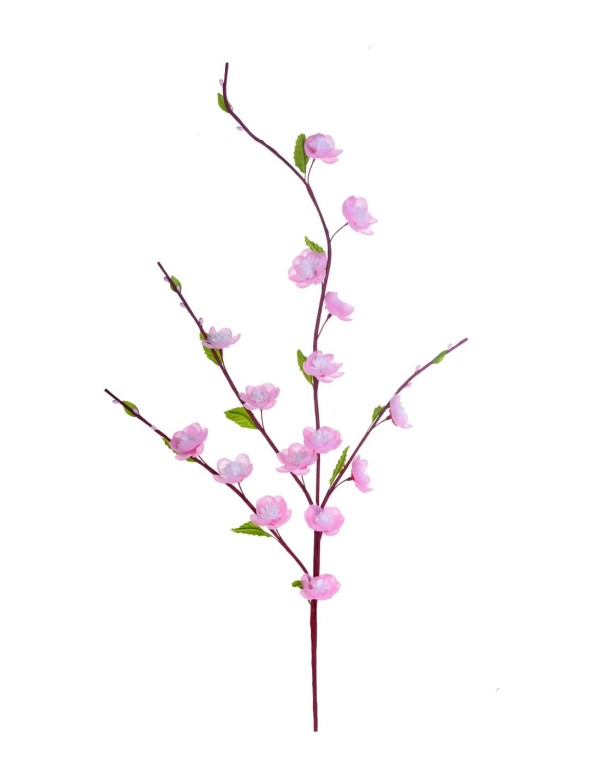 Ramo Artificiale Fiori Di Pesco Rosa 70cm