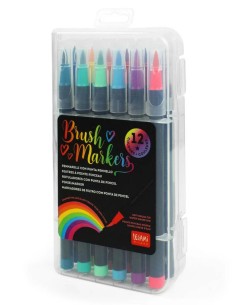 Set of 12 Brush Tip Markers Bright Colors Legami