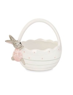 Cestino In Ceramica Bianco...