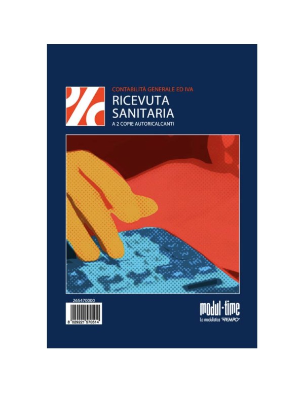 Blocco Ricevuta Sanitaria A Due Copie Autoricalcanti 22 cm