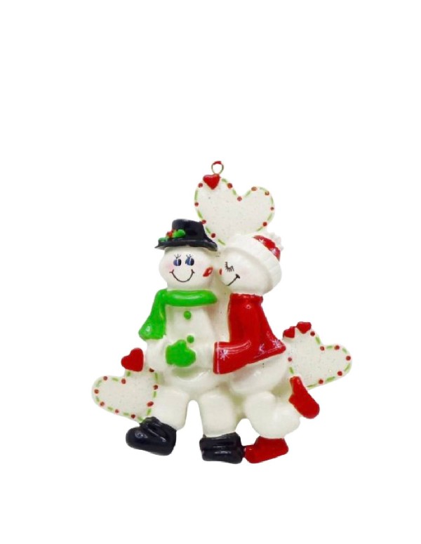 Addobbo Albero Di Natale 2 In Famiglia Pupazzi Di Neve Personalizzabile