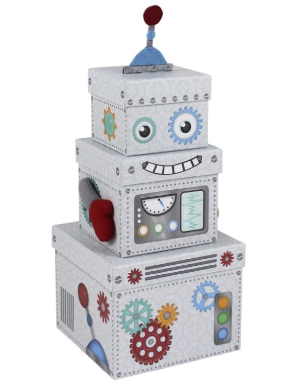 Set Di 3 Scatole Quadrate Robot