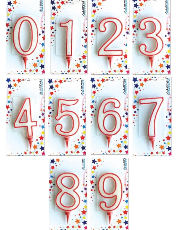 Candelina Di Compleanno In Cera Rossa Gigante 15cm