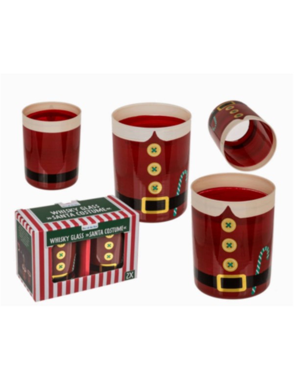 Bicchiere Da Whisky Babbo Natale 350ml 2pz