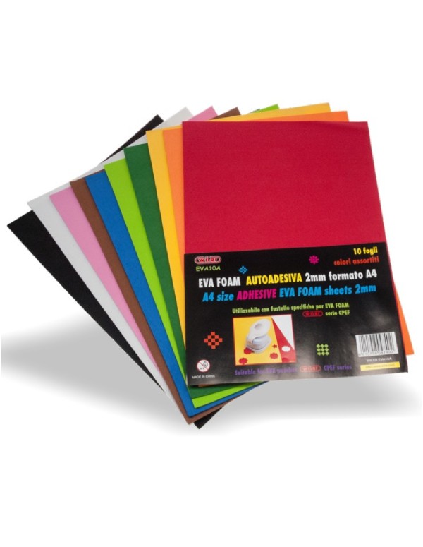 Eva Foam 2mm A4 10 Sheets Assorted Colours