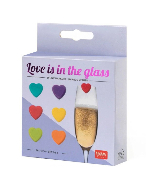 Set Cuori Segnabicchieri Legami 6pz