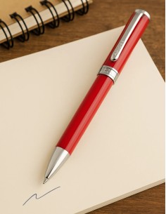 Aurora Red Resin Ballpoint Pen 2