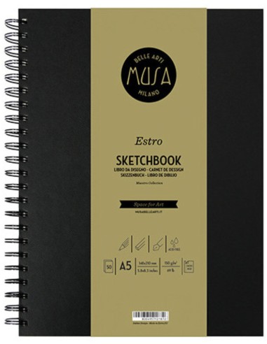 Blocco Da Disegno Sketch Book A5 Spiralato 50 Fogli