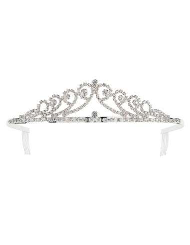 Diadema Principessa Argento Con Strass