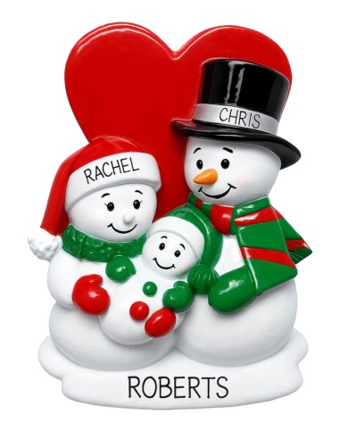 Addobbo Natale Coppia Pupazzi Di Neve Neogenitori Personalizzabile