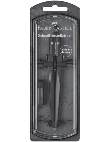 Compasso In Acciaio Faber-Castell Nero Con Regolazione Rapida