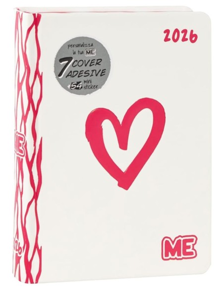 Diario Scuola 16 Mesi 2025/2026 ME My Evolution Classic Cuore Rosa Medium
