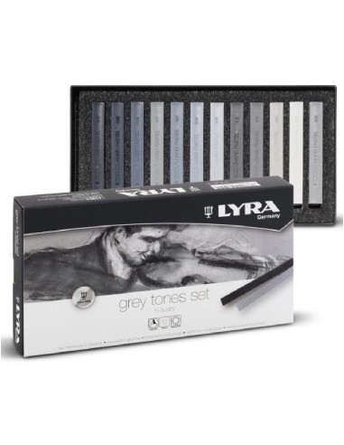 Pastelli Quadrati Lyra Toni Grigi Set 12pz