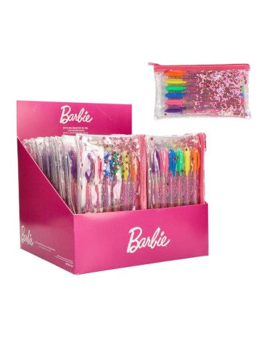 Set Penne Gel Colorate Con Astuccio Barbie