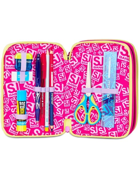 School Pack Zaino Sdoppiabile Più Astuccio Completo 3 Zip Game Led Girl