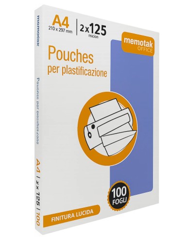 Pouches Per Plastificatrice 100 Fogli A4 Pouches Per Plastificatrice 100 Fogli A4
