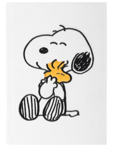 Snoopy A5 Notebook White Plush Cover Embroidered Design