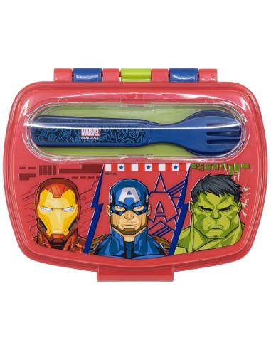 Porta Pranzo In Plastica Con Posate Marvel Avengers