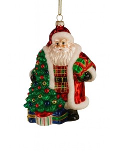 Glass Ornament Santa With...