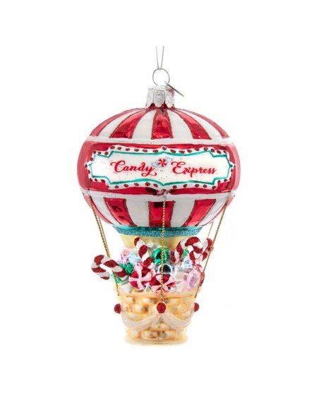 Addobbo Albero Di Natale In Vetro Mongolfiera Candy Express 12cm