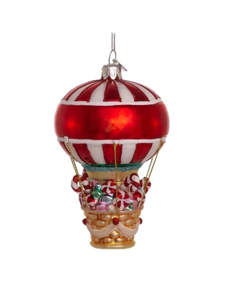 Addobbo Albero Di Natale In Vetro Mongolfiera Candy Express 12cm