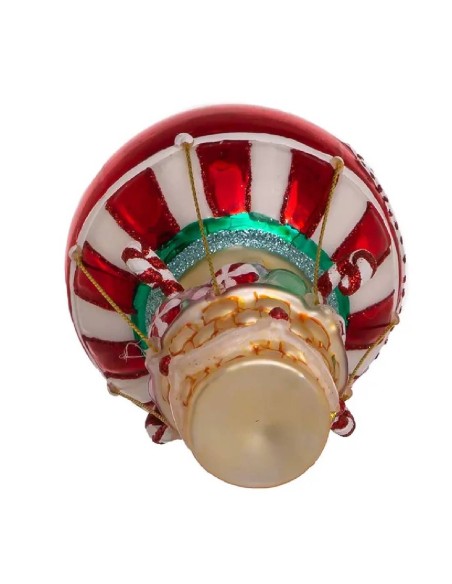 Addobbo Albero Di Natale In Vetro Mongolfiera Candy Express 12cm